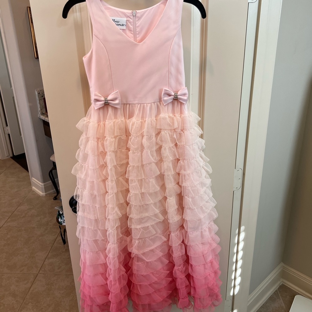 Girls pink ombré tulle dress, size 7
